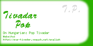 tivadar pop business card